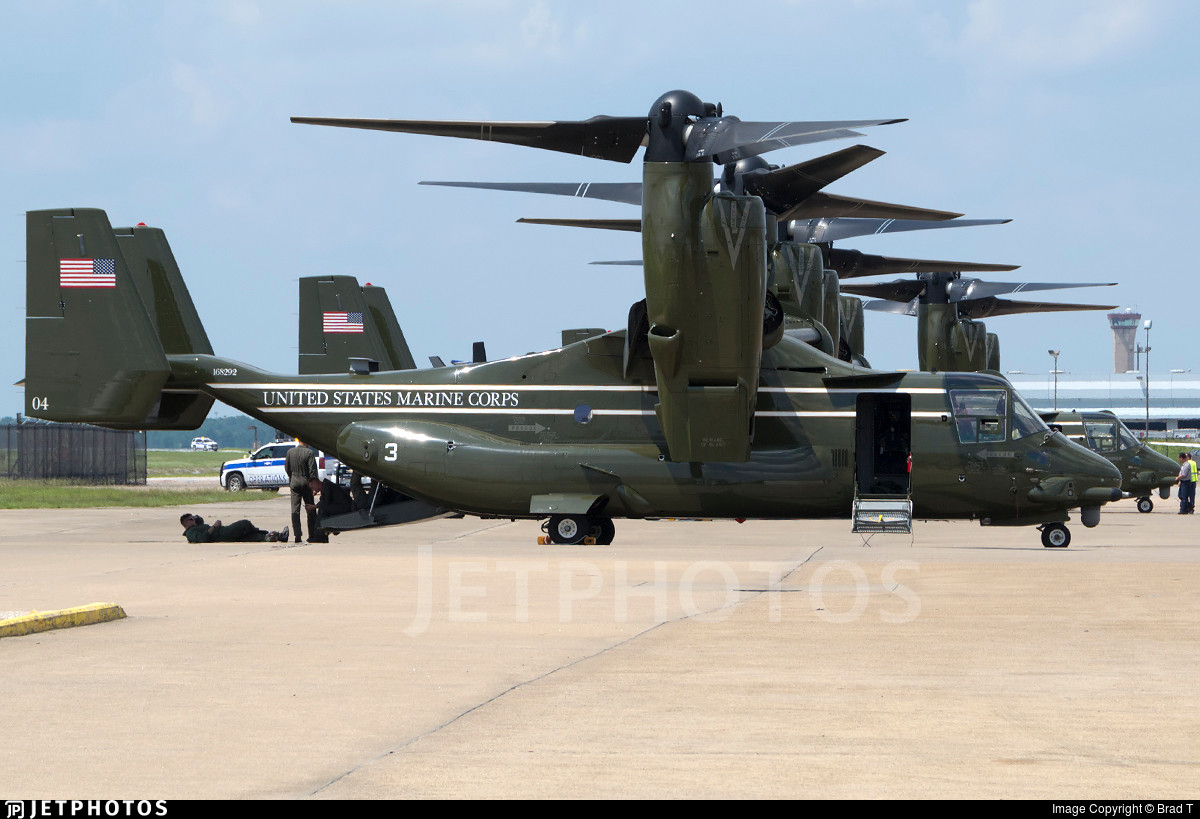 Ngoài các biến thể vũ trang, Quân đội Mỹ còn phát triển biến thể MV-22 giành riêng cho Tổng thống Mỹ và thuộc biên chế Thủy quân Lục chiến như những chiếc “Marion One” khác. Nguồn ảnh: JetPhots.