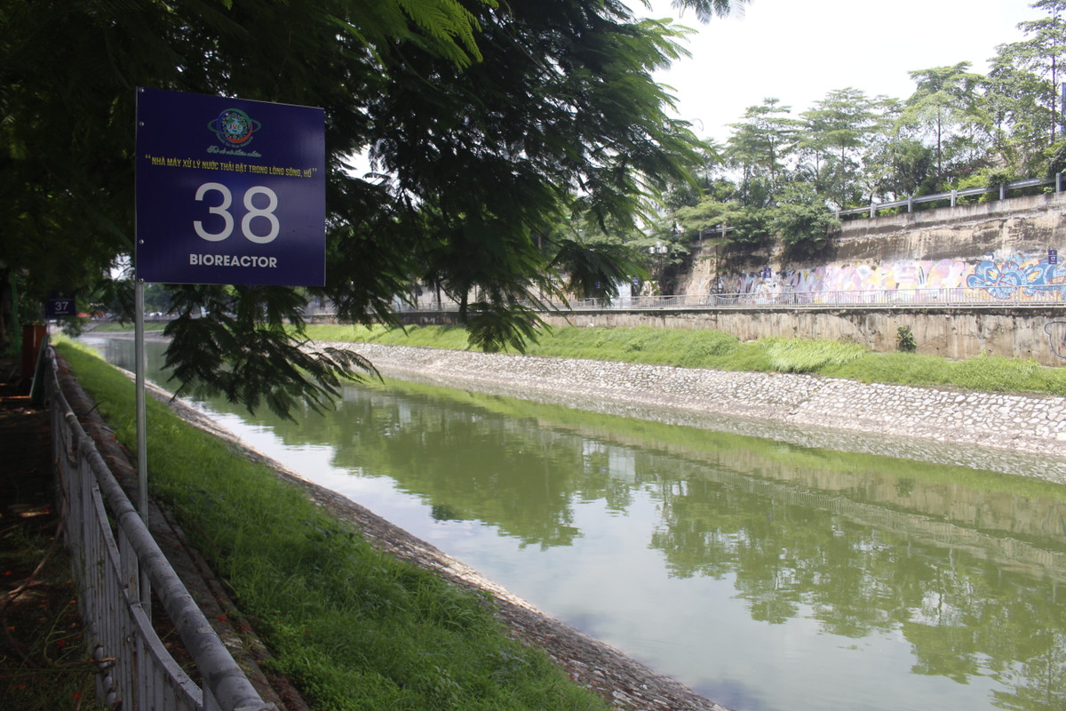 Cảnh tượng thơ mộng hiếm thấy ở sông Tô Lịch.