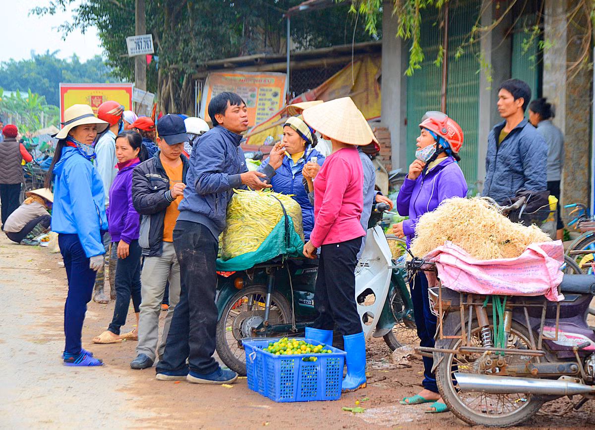 Công việc này dược các thương lái thực hiện vào sáng sớm.