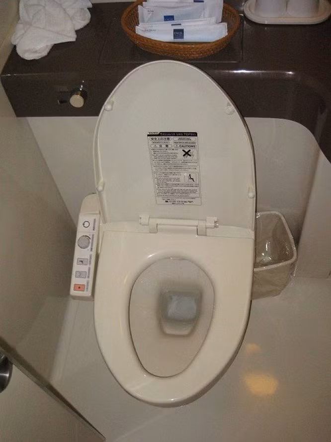 3. Bồn cầu với chức năng rửa sau khi đi: Bồn cầu này nhìn bên ngoài cũng giống như bình thường, tuy nhiên bên tay phải của nó có thêm một hệ thống điều khiển để bạn nhấn nút rửa sau khi đi vệ sinh xong, cả đi "lớn" lẫn đi "nhỏ". Bàn cầu cũng có chế độ làm ấm theo từng mức khác nhau.