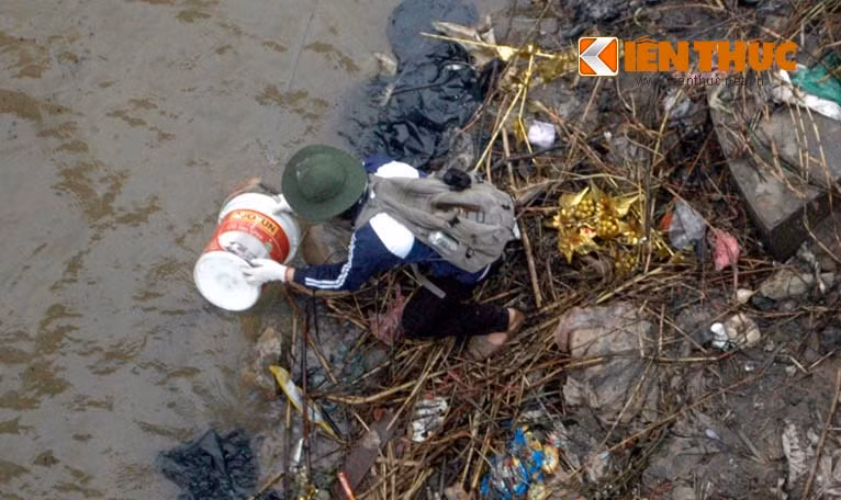 ... sau đó thả cá vàng để tiễn Táo quân về trời.