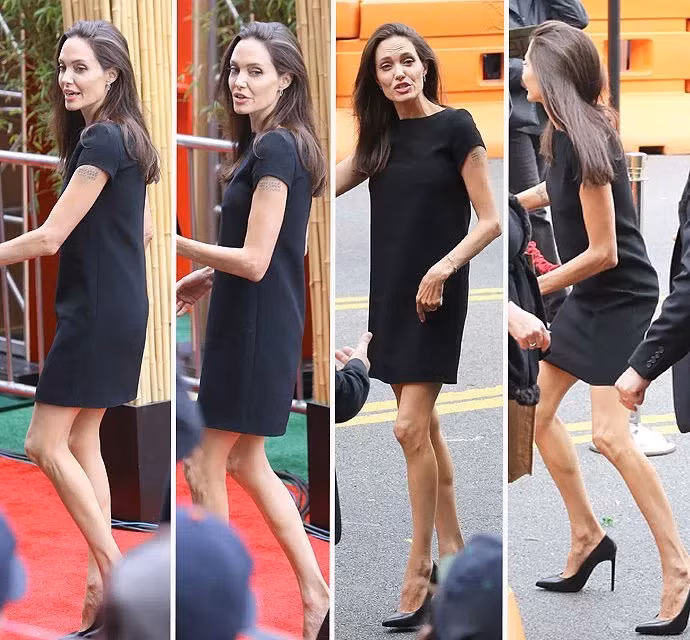 Về phía Angelina Jolie, mặc dù giành được quyền nuôi con nhưng cuộc chia tay với Brad Pitt khiến cô lao tâm khổ tứ. Bà mẹ 6 con cũng gầy rộc đi trong thời gian trước khi ra quyết định đường ai nấy đi khiến cô chỉ còn da bọc xương, nặng có 35kg trong khi cao tới 1m70. (Ảnh: ChannelR Online)