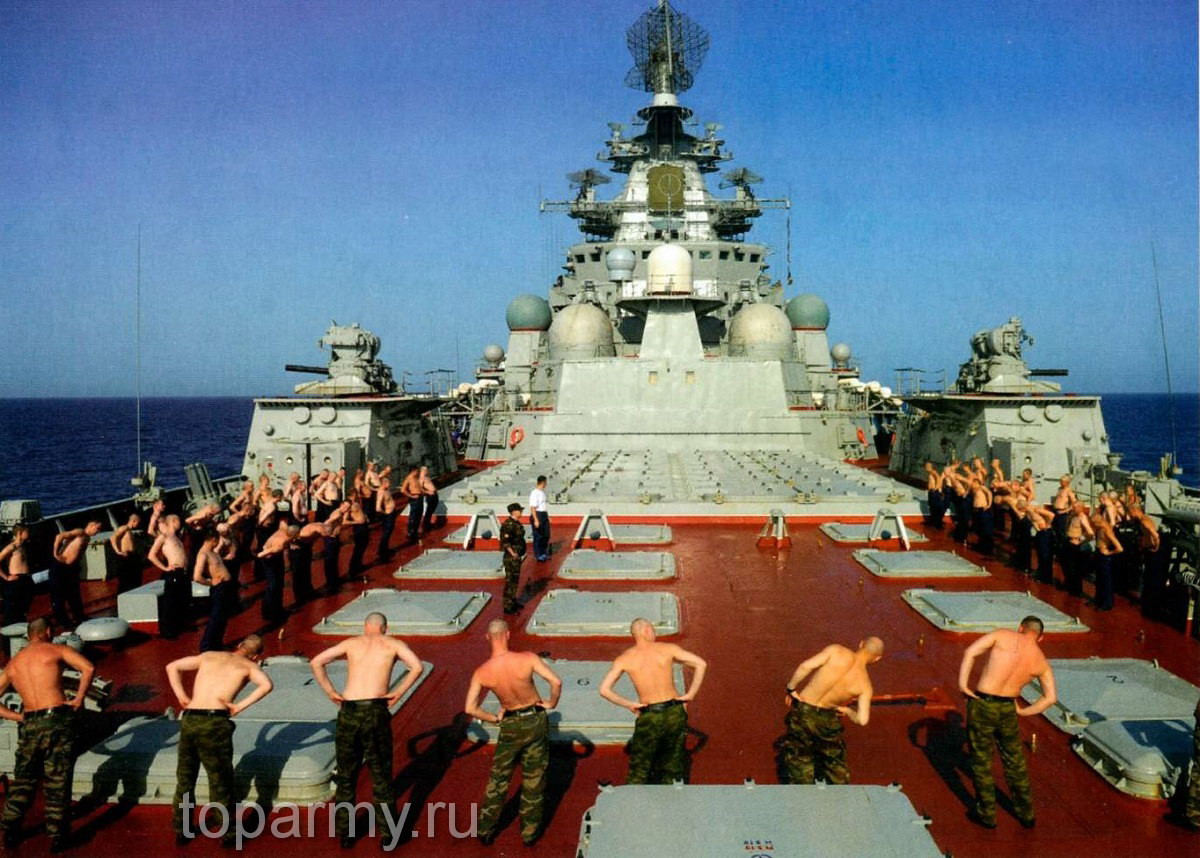 Liên Xô từng dự định đóng tổng cộng 5 tuần dương hạm hạt nhân loại này. Tuy nhiên do Liên Xô tan rã, Nga không còn đủ kinh phí đóng mới cũng như duy trì nên chỉ hoàn thành được 4 chiếc. Hiện cả 4 chiếc tuần dương hạm lớp Kirov trong Hải quân Nga đều vẫn đang tiếp tục hoạt động, trong đó có một chiếc đã trải qua nửa vòng đời và đang được tái nạp lõi phản ứng hạt nhân. Nguồn ảnh: Toparmy.