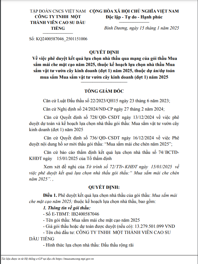 Hoa chat Thao Thanh trung 4/6 goi mua sam vat tu cua Cao su Dau Tieng