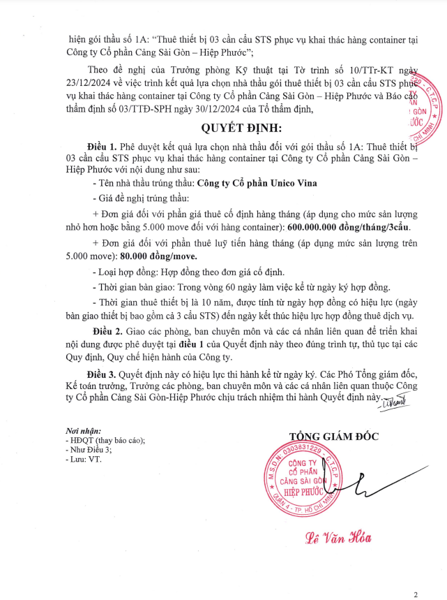 Unico Vina trung goi thue 3 can cau TST cua Cang Sai Gon - Hiep Phuoc-Hinh-2