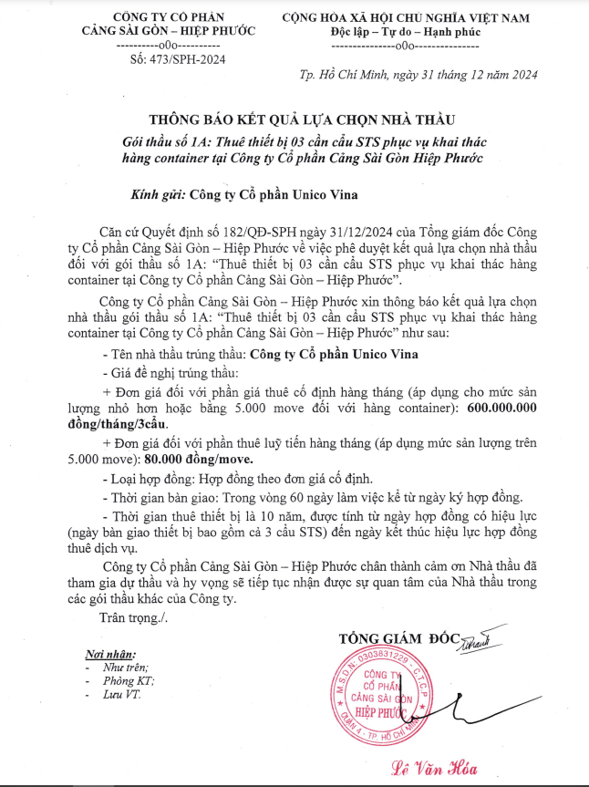 Unico Vina trung goi thue 3 can cau TST cua Cang Sai Gon - Hiep Phuoc-Hinh-3