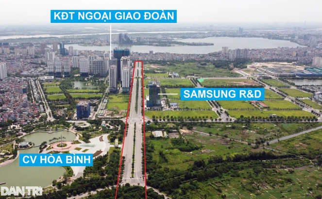 Tuyến đường đã có đoạn được hoàn thiện và thông xe từ Phạm Văn Đồng đến Võ Chí Công là đường Hoàng Minh Thảo.