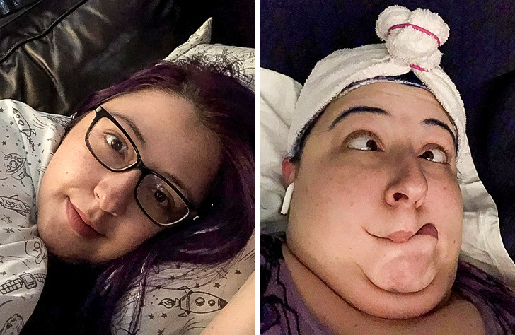 "2 phiên bản rất khác nhau của việc nằm chợp mắt một chút".