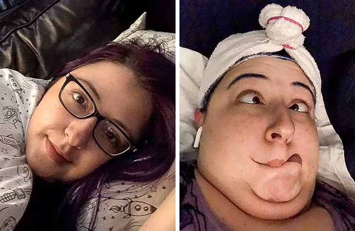 "2 phiên bản rất khác nhau của việc nằm chợp mắt một chút".