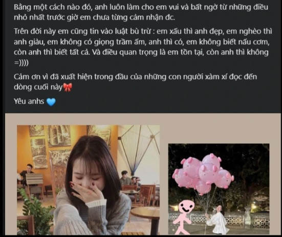 Co gai xinh dep gay chu y vi cam on nguoi yeu... gia tuong