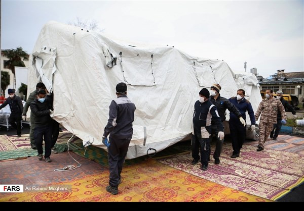 Lực lượng IRGC thiết lập bệnh viện dã chiến để điều trị cho các bệnh nhân COVID-19 tại tỉnh Gilan.