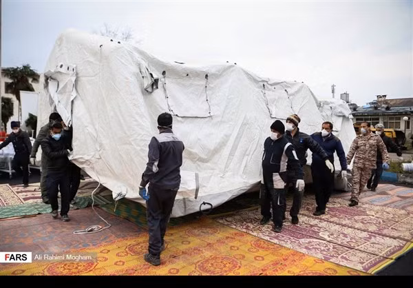 Lực lượng IRGC thiết lập bệnh viện dã chiến để điều trị cho các bệnh nhân COVID-19 tại tỉnh Gilan.