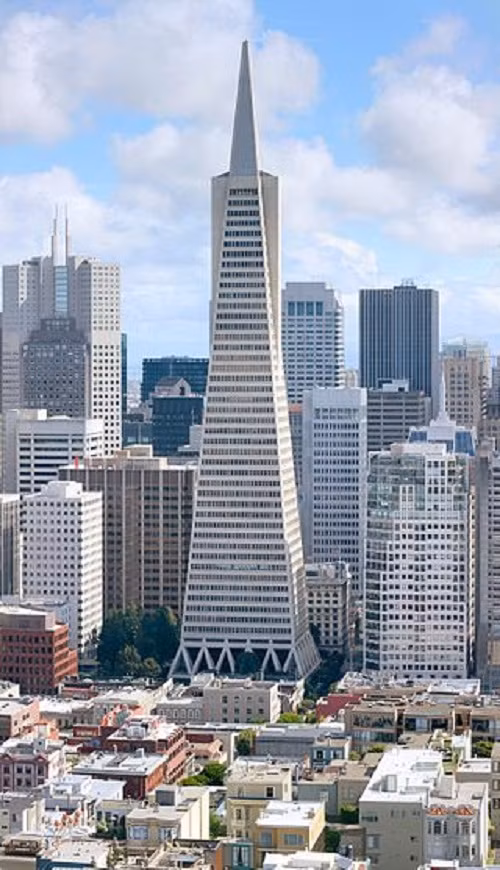 Với chiều cao 260 mét, Transamerica Pyramid là tòa nhà trọc trời cao nhất của San Francisco. Ảnh: Wikipedia.