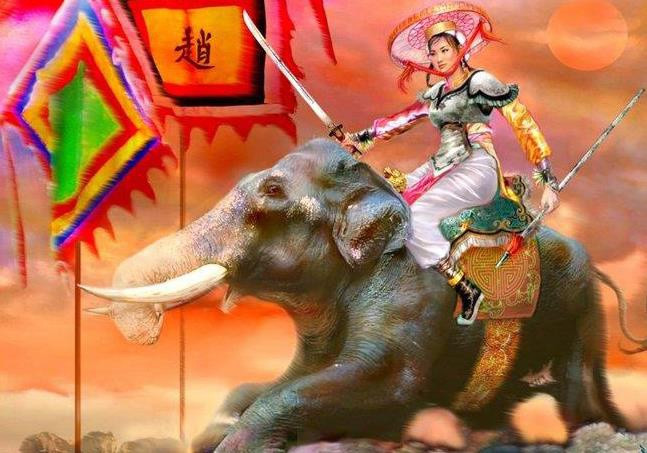  Nữ tướng nào thường đi guốc ngà, cưỡi voi trắng mỗi khi xung trận? Triệu Thị Trinh (Bà Triệu) là một trong những nữ tướng tiêu biểu nhất của nước ta. Theo một số tài liệu lịch sử, mỗi khi xung trận cầm quân đánh giặc, bà thường mặc áo giáp, cài trâm vàng, đi guốc ngà, cưỡi voi chiến, rất oai phong lẫm liệt.