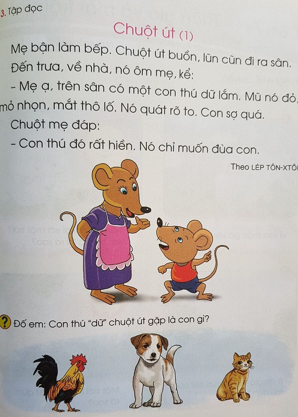 Phụ huynh thấy khó hiểu khi con gà trống bình thường vốn dĩ rất hiền lành thì nay lại được gọi là "thú dữ". Kể cả là sáng tạo đi nữa cũng không thể hợp lý được.