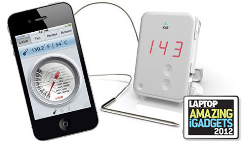iGrill là chiếc nhiệt kế đầu tiên có khả năng kết nối Bluetooth với iDevice (iPhone, iPad, iPod) cho phép bạn có thể rảnh tay hơn một chút, thay vì phải dán mắt vào cái lò nướng nóng và ngộp có thể ngồi ở bàn và ngó qua iPad để xem xét vấn đề.