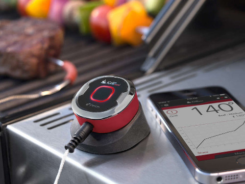 Nhiệt kế iGrill. Đây là sản phẩm dành cho tín đồ của món thịt nướng. Một trong những khó khăn khi nướng thịt là kiểm soát nhiệt độ, đôi khi chỉ cần bạn lấy miếng thịt ra sớm một chút hay trễ đi một chút miếng thịt đã không thể mềm, ngọt như yêu cầu.