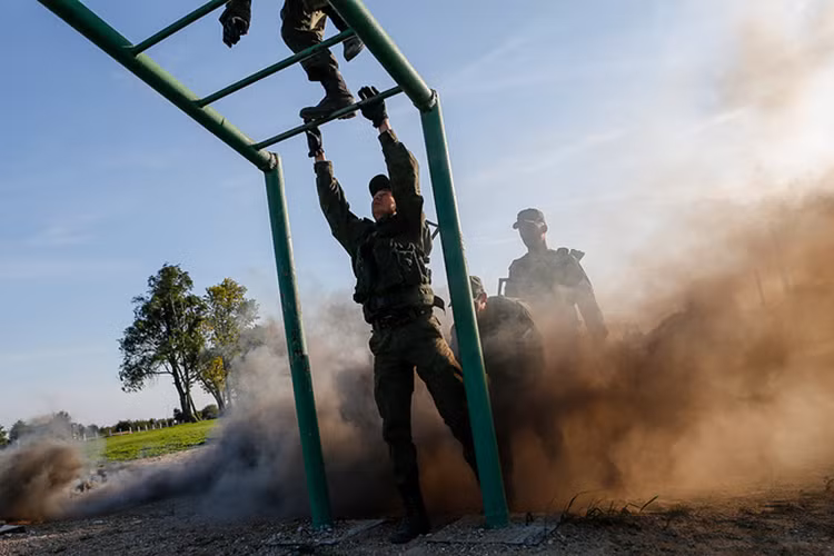 Hình ảnh Hải quân Đánh bộ Nga trong ngày đầu tiên tham gia cuộc diễn tập. Nguồn ảnh: Tass.