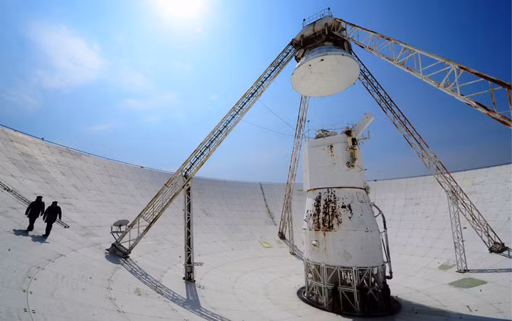 Trung tâm Kiểm soát Không gian Titov chịu trách nhiệm kiểm soát tên lửa quân sự và thương mại của Nga. Trong ảnh là hệ thống kính thiên văn Galenki RT-70 thuộc trung tâm Titov. Nguồn ảnh: TASS.