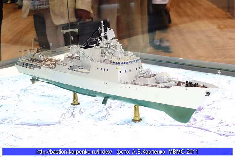 Ngoài ra tàu còn được tích hợp 1 pháo hạm A-190E cỡ 100 mm, 2 pháo phòng không cao tốc AK-630M, radar trinh sát MR-755 Fregat MA1, radar hỏa lực Garpun-Bal của tên lửa đối hạm, radar dẫn bắn tên lửa phòng không MR-360 Podkat và radar 5P-10-02E Puma kiểm soát hỏa lực pháo. Nguồn ảnh: bastion-karpenko.