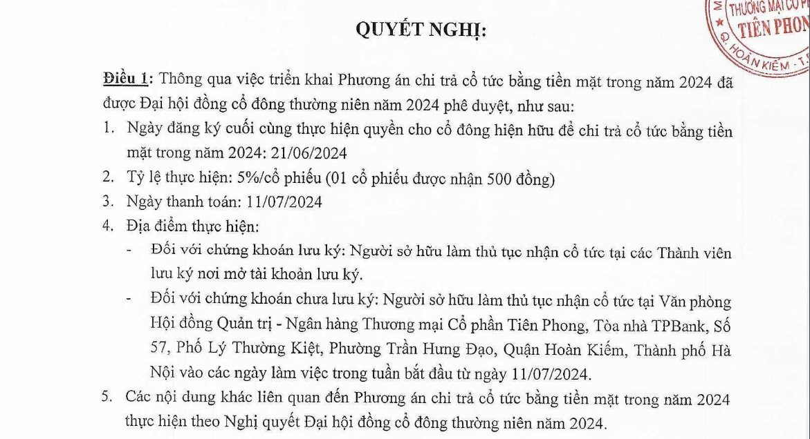 Sắp chi hơn 1.000 tỷ trả cổ tức, nguồn vốn TPBank thế nào? - Hình 2 Sap chi hon 1.000 ty tra co tuc, nguon von TPBank the nao?-Hinh-2