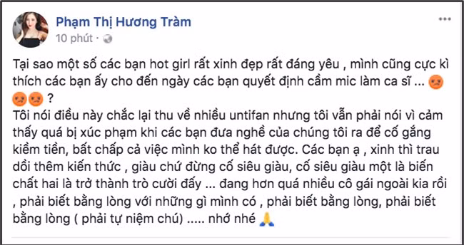 Ca si Huong Tram va nhung lan va mieng nho doi