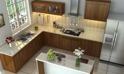 Dụng cụ nhà bếp sắc nhọn treo trên tường.