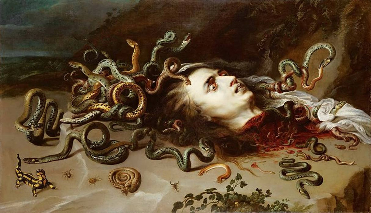 Về sau, nữ thần tóc rắn Medusa bị người anh hùng Perseus tiêu diệt.