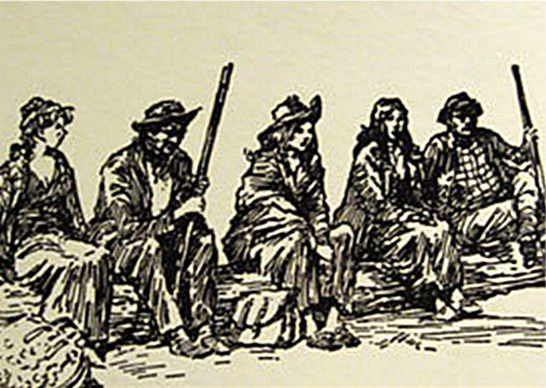 Theo đó, chúng bắt cóc con gái Đại tá James Wood là Susan Wood và một cô gái khác là Maria Davidson. Về sau, chúng hãm hiếp và ép hai cô gái làm vợ. Một số tài liệu còn nói rằng anh em nhà Harpe còn nhẫn tâm giết con của chính mình do hai cô gái trên sinh ra.