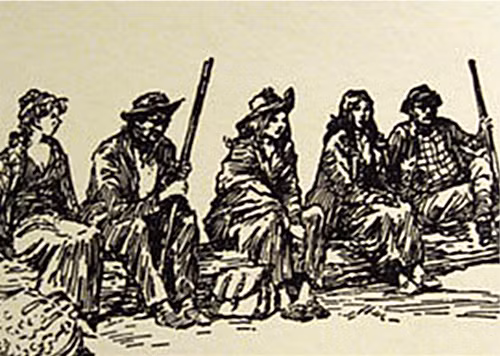 Theo đó, chúng bắt cóc con gái Đại tá James Wood là Susan Wood và một cô gái khác là Maria Davidson. Về sau, chúng hãm hiếp và ép hai cô gái làm vợ. Một số tài liệu còn nói rằng anh em nhà Harpe còn nhẫn tâm giết con của chính mình do hai cô gái trên sinh ra.