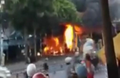 Hiện trường vụ cháy cây xăng