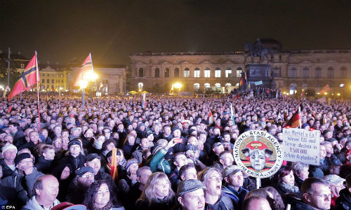 Phong trào cực hữu Pegida phát triển một cách nhanh chóng trong thời gian qua khi cuộc khủng hoảng tị tạn trở nên trầm trọng hợn.