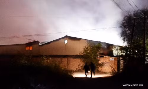 Khoảng 9h50 tối ngày 12/10, một vụ nổ lớn đã xảy ra tại một nhà kho chứa cồn ở thị trấn Xiditou, quận Bắc Thần, thành phố Thiên Tân, Trung Quốc. Ngay sau đó, lực lượng cứu hộ đã được huy động tới hiện trường, khống chế và dập tắt ngọn lửa.