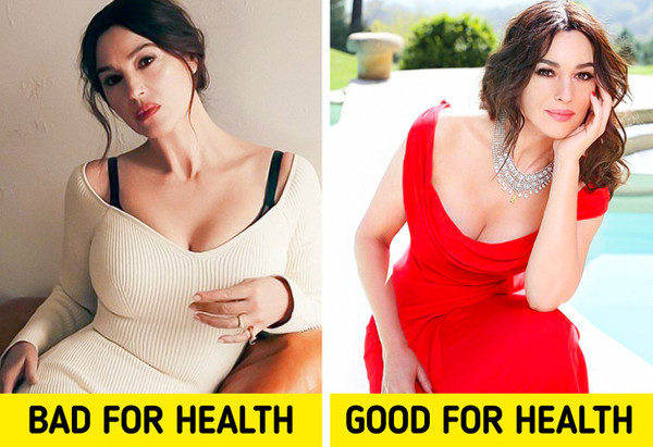 Trang phục bó sát. Quần áo ôm sát, tôn đường cong rất được chị em ưu ái. Diện món đồ tôn dáng này, bạn gái dễ phô diễn lợi thế hình thể, khiến vẻ ngoài trẻ trung và năng động hơn. Tuy vậy, mặc quần áo bó sát thời gian dài có thể khiến bạn đối diện nhiều rủi ro sức khỏe. (Ảnh: Brightside)