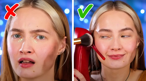 Tạo khối giúp gương mặt thon gọn, có đường nét hơn. Để tránh tạo khối không đều, bạn gái nên tận dụng phần gót của giày, đặt lên mặt dọc theo xương gò má. Tiếp đó, dùng phấn phủ lên là có được đường nét hoàn hảo.