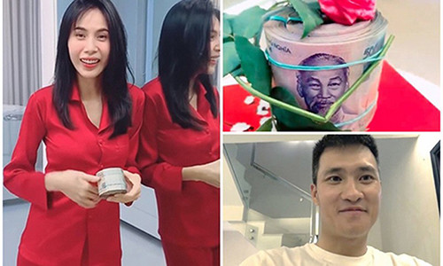 Qua sinh nhat “handmade von tu co” gay soc Cong Vinh tang Thuy Tien