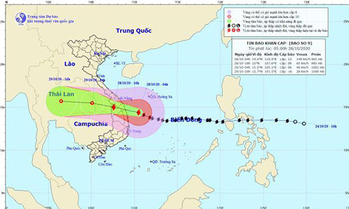 4h ngay 28/10: Bao so 9 di rat nhanh, Quang Ngai, Binh Dinh mua to, gio lon