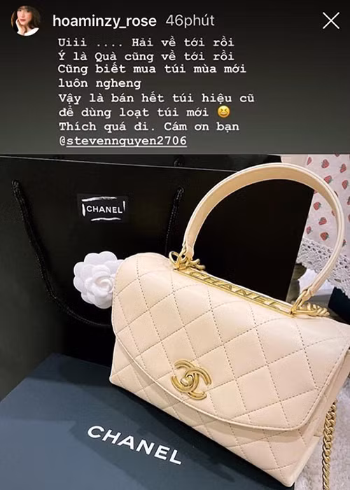 Hòa Minzy cũng thường xuyên được bạn trai tặng quà hàng hiệu.