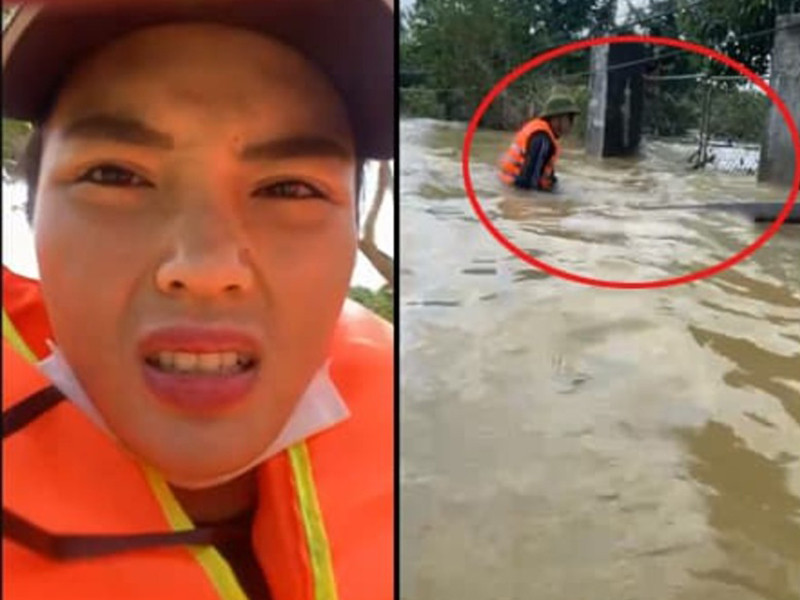 Minh Triệu - Kỳ Duyên lại bị lật thuyền khi đi cứu trợ.