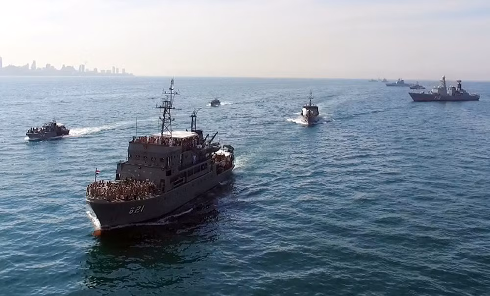 Một góc của đội hình tổng duyệt binh tàu. Nguồn ảnh: Hải quân Việt Nam.