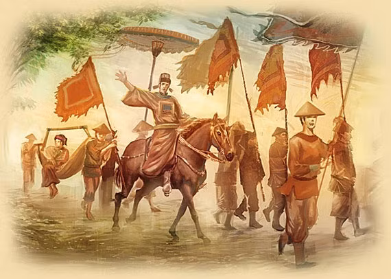 Hoàng Sầm quê ở huyện Hiệp Hòa, tỉnh Bắc Giang ngày nay. Hồi nhỏ, dù nhà rất nghèo, ông say mê con gái tài sắc của thượng thư Nguyễn Công Doãn. Ông đến xin cưới, bị từ chối nên sau đó quyết chí học giỏi, thi đỗ thám hoa và được thượng thư gả con gái cho.