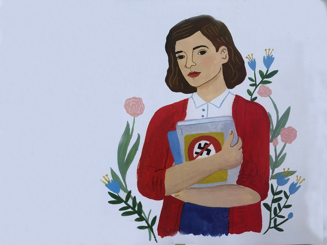  Sophie Scholl - người phụ nữ chống Đức Quốc xã với phong trào “Bông hồng bạch”. Sophie Scholl (1921-1943) là một lãnh tụ kháng chiến chống Đức Quốc xã. Năm 1942, Sophie đã thực hiện những truyền đơn, lần đầu tiên có người công khai phê phán chế độ Quốc xã. Truyền đơn mang tên “Bông hồng bạch” nêu việc chế độ Quốc xã tàn phá nước Đức như thế nào, kêu gọi nhân dân đứng lên kháng chiến.