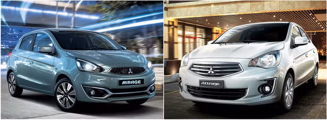 Hai phiên bản xe cỡ nhỏ giá rẻ được nhà phân phối xe Mitsubishi Việt Nam bổ sung thêm đó là mẫu xe Mirage và Attrage. .
