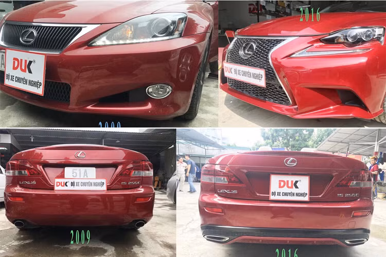 Mới đây, một phiên bản độ là chiếc xe sang Lexus IS250C đời 2009 qua bàn tay của xưởng độ DUK đã “vịt hóa thiên nga” thành phiên bản đời 2016 mới ra mắt cách đây không lâu. Nếu bắt gặp chiếc xe lăn bánh trên đường, bạn sẽ có chung một suy nghĩ như tôi đó là chiếc này là Lexus IS250C 2016 thay vì nghĩ nó là một phiên bản đời cũ 2009.