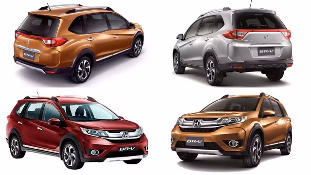 Honda BR-V được phân phối tại thị trường Malaysia với hai phiên bản E và V cùng 5 tùy chọn màu sắc khác nhau, gồm: Đỏ Dark Ruby Red Pearl, Xám Modern Steel Metallic, Bạc Lunar Silver Metallic, Trắng Taffeta White và Nâu Golden Brown Metallic.