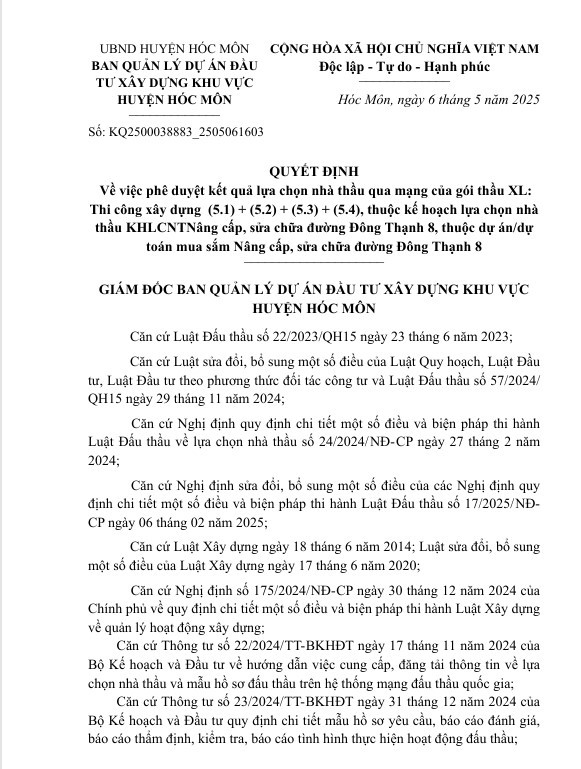 TP HCM: Da tim duoc nha thau thi cong nang cap duong Dong Thanh 8