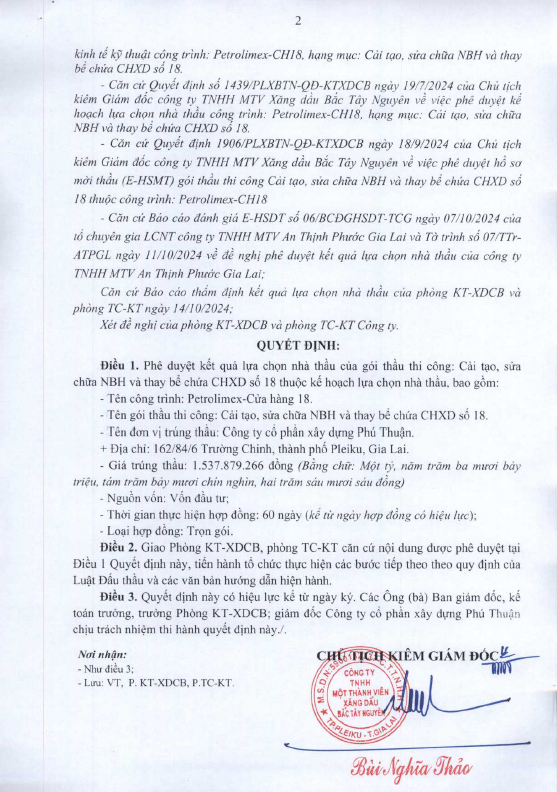 Goi sua chua CHXD so 18 cua xang dau Bac Tay Nguyen da co chu