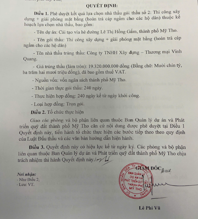 Lý do Cty Cầu Phà TP HCM trượt gói cải tạo vỉa hè đường Lê Thị Hồng Gấm Ly do Cty Cau Pha TP HCM truot goi cai tao via he duong Le Thi Hong Gam