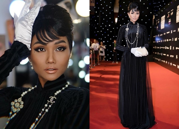 H'Hen Niê cho biết cô không ngại thử nghiệm để tìm ra phong cách hợp nhất với mình. Đôi khi thử nghiệm của cô gây ngỡ ngàng cho không ít người, chẳng hạn khi cô biến hóa với phong cách cổ điển này.