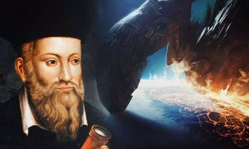 “Trận chiến hải quân ban đêm sẽ chiến thắng, Cháy trên những con tàu đến vùng phương Tây bị tàn phá: Mưu kế mới, con tàu lớn màu sắc, Những người bị đánh bại tức giận, và chiến thắng trong mưa bụi”, Nostradamus dự đoán về cuộc chiến tranh Nga - Mỹ.